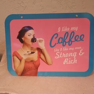 Retro Coffee Wall Art - Pink and Blue